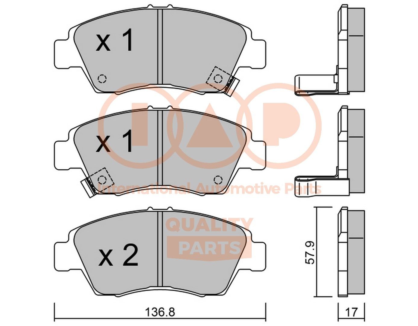 IAP QUALITY PARTS Piduriklotsid 704-06017P 704-06017P Piduriklotsid IAP QUALITY PARTS HONDA ACCORD