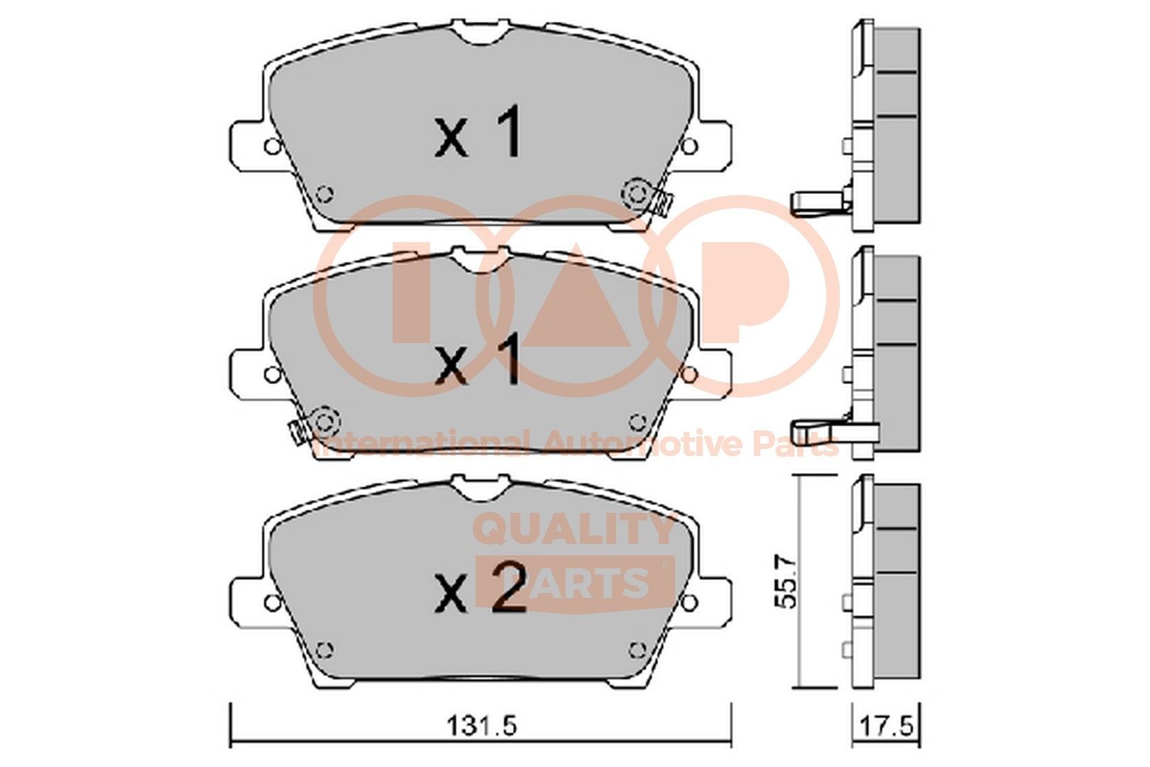 IAP QUALITY PARTS Piduriklotsid 704-06028P Pidurikattekomplekt, ketaspidur IAP QUALITY PARTS Honda ACCORD 704-06028P