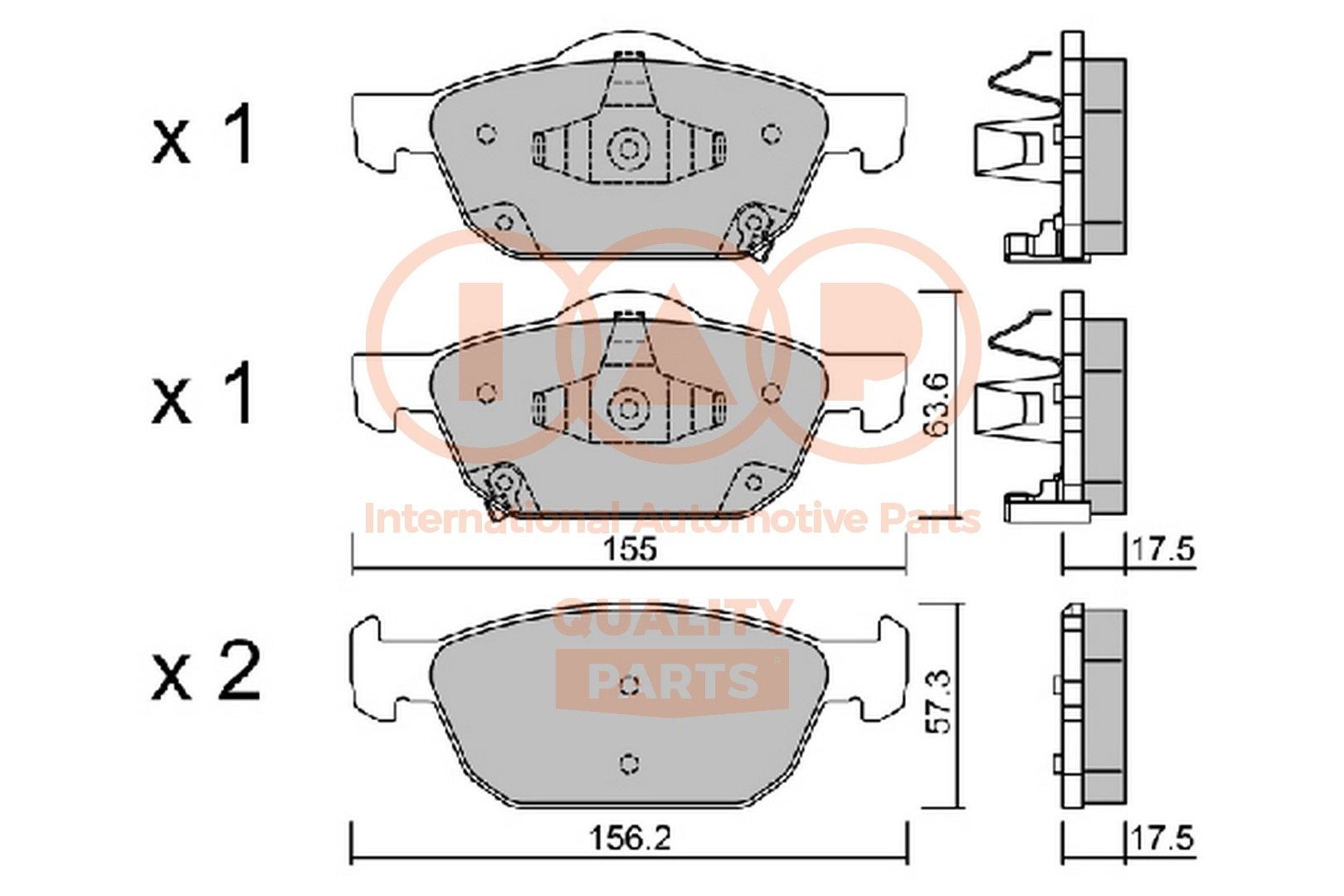 IAP QUALITY PARTS Jarrupalat, levyjarru 704-06044P 704-06044P IAP QUALITY PARTS Takajarrupalat HONDA