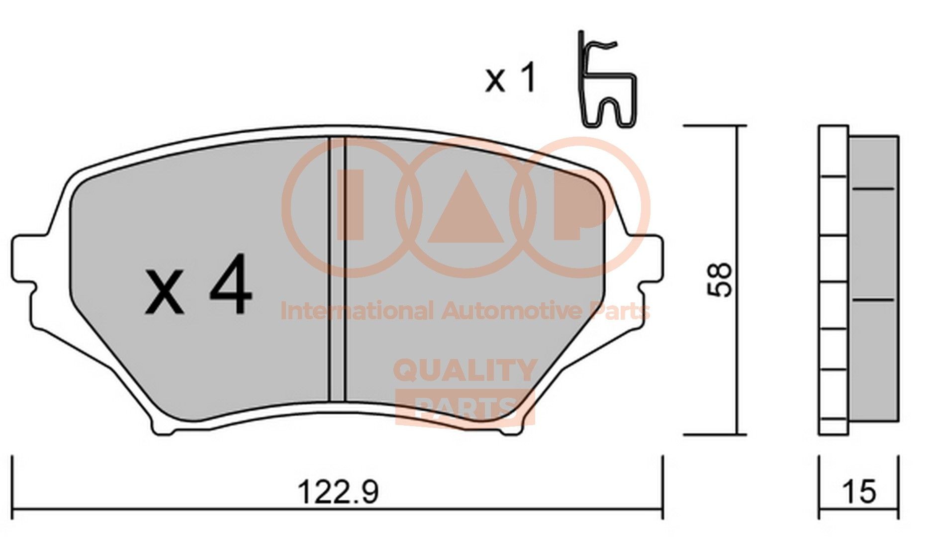 IAP QUALITY PARTS Bromsbelägg 704-11038P 704-11038P IAP QUALITY PARTS bromsklossar Mazda MX-3
