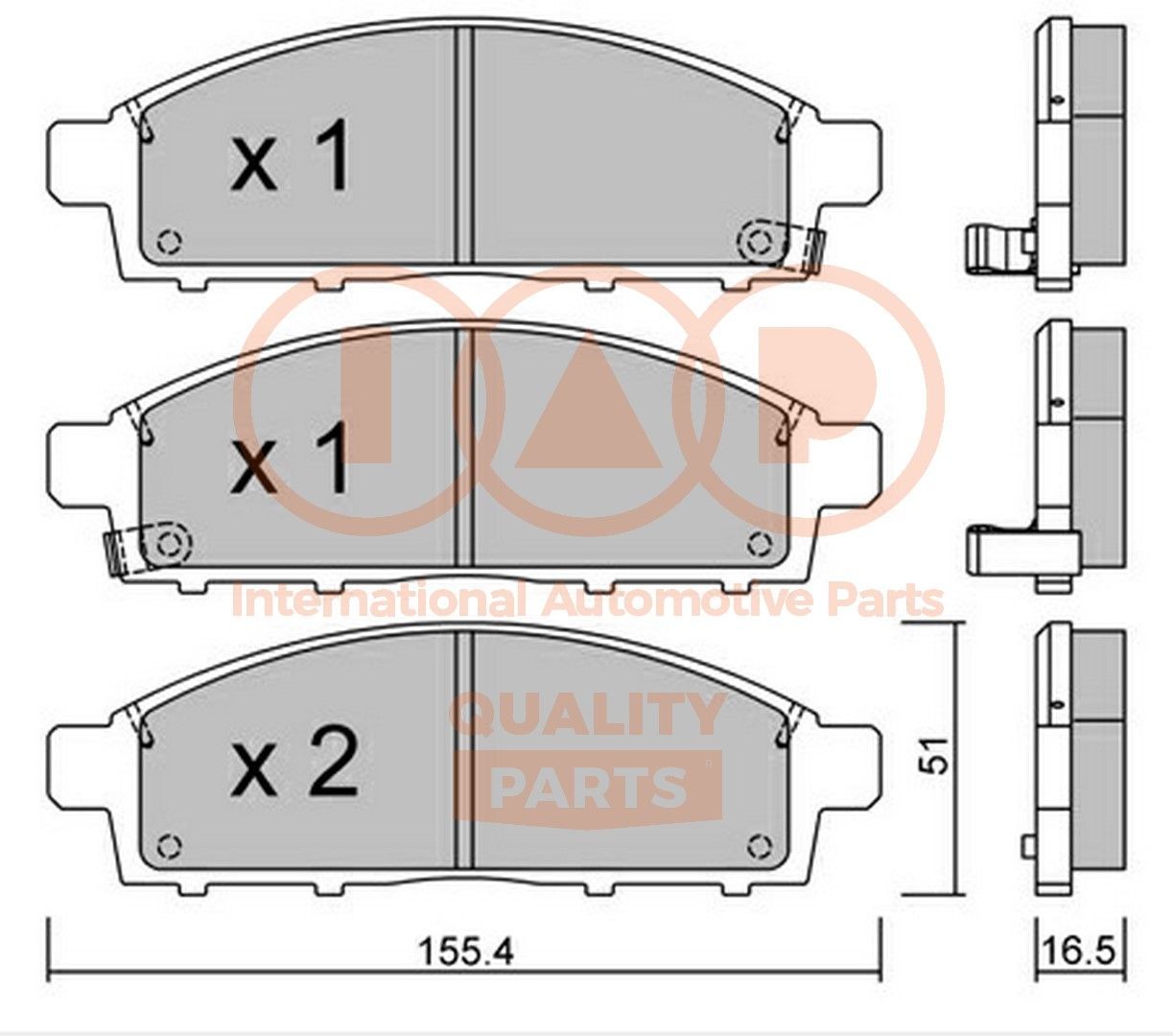 IAP QUALITY PARTS Τακάκια φρένων 704-12034P Τακάκια δισκόφρενων IAP QUALITY PARTS Mitsubishi L 200 704-12034P
