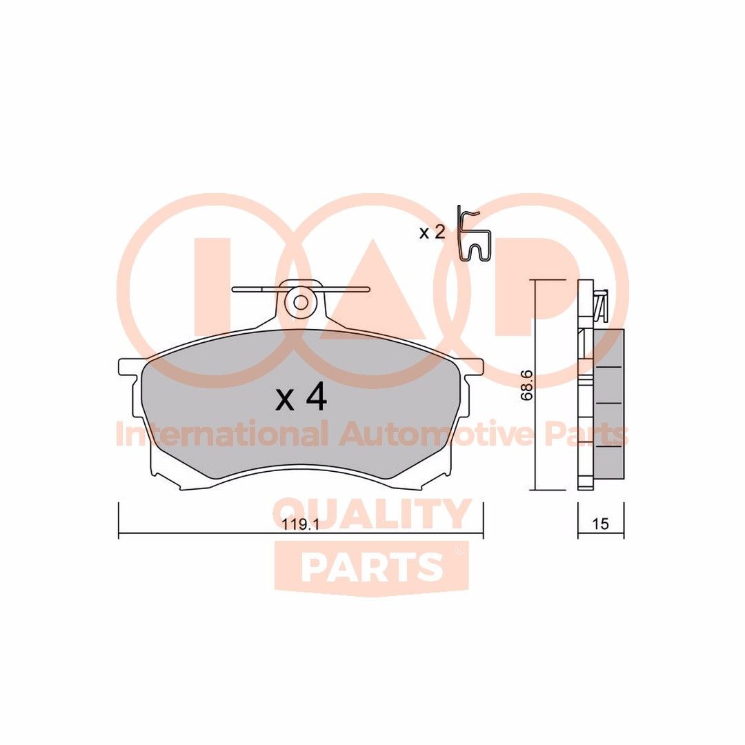 IAP QUALITY PARTS Τακάκια φρένων 704-12080P Τακάκια IAP QUALITY PARTS L 200 704-12080P φθηνά