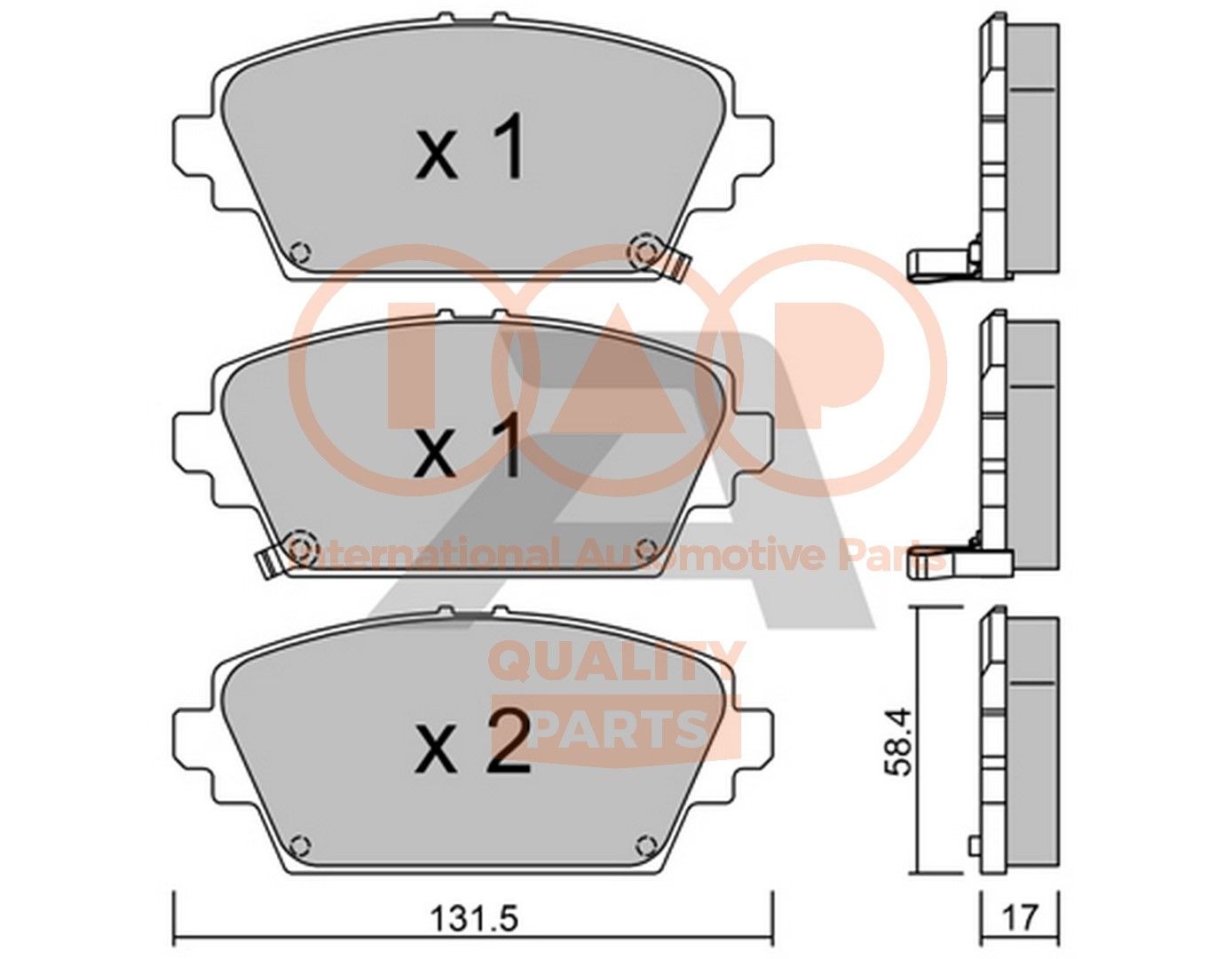 IAP QUALITY PARTS Brzdové doštičky/platničky 704-13086P 704-13086P Brzdové obloženie HONDA HR-V IAP QUALITY PARTS