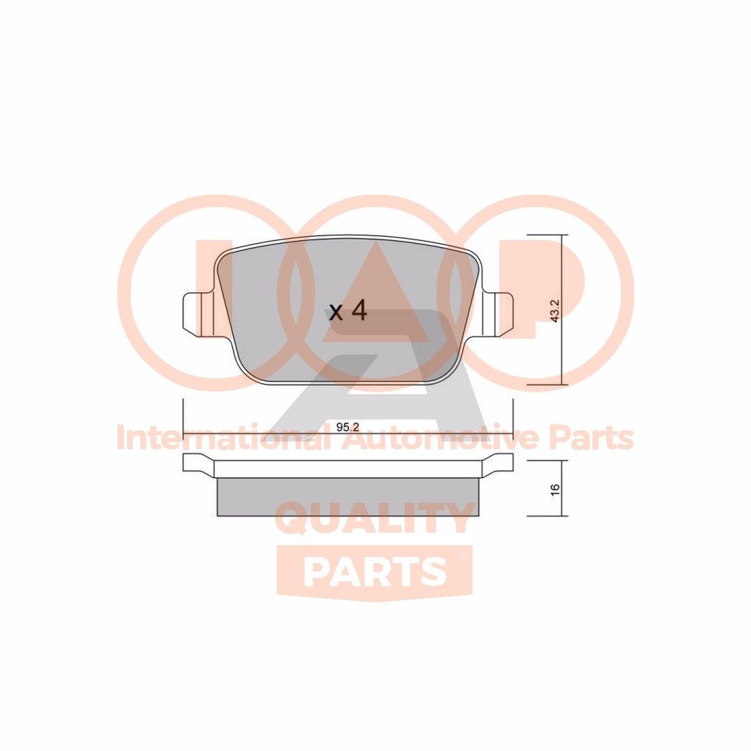 IAP QUALITY PARTS Bremseklodser 704-14073P Klodser IAP QUALITY PARTS Ford B-MAX 704-14073P