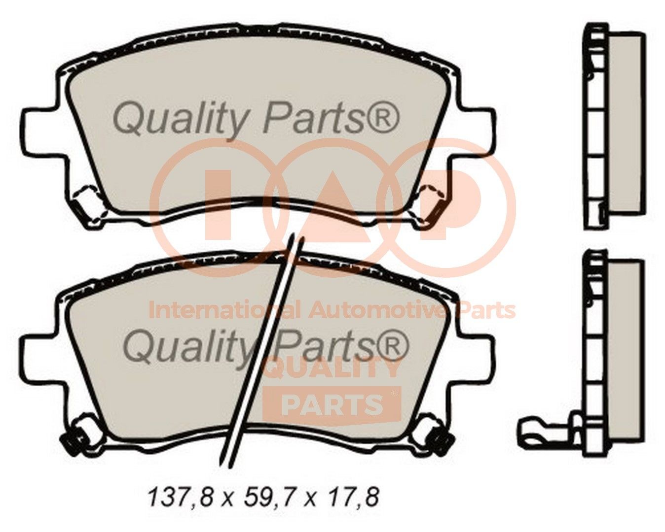 IAP QUALITY PARTS Remblokken 704-15050P Remblokkenset voor schijfrem SUBARU IAP QUALITY PARTS 704-15050P