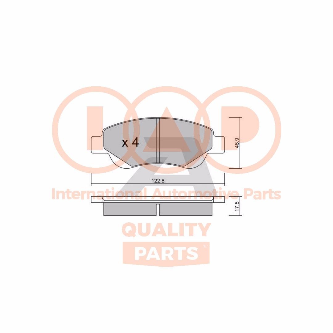 IAP QUALITY PARTS Bremseklodser 704-17006P 704-17006P IAP QUALITY PARTS Bremseklodssæt Peugeot billig