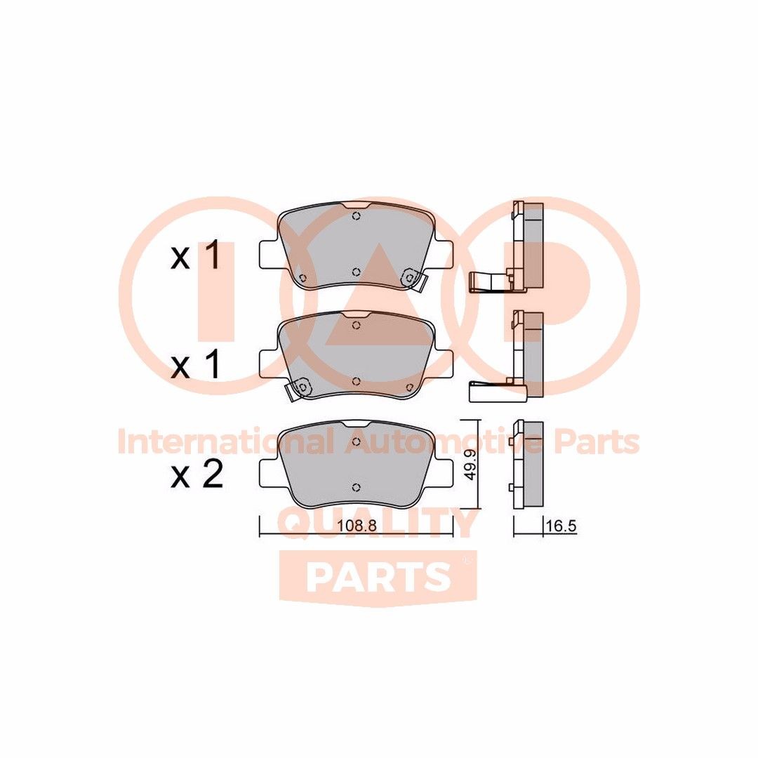 IAP QUALITY PARTS Plaquettes de frein 704-17203P Toyota RAV 4 Freins, plaquettes de freins IAP QUALITY PARTS 704-17203P