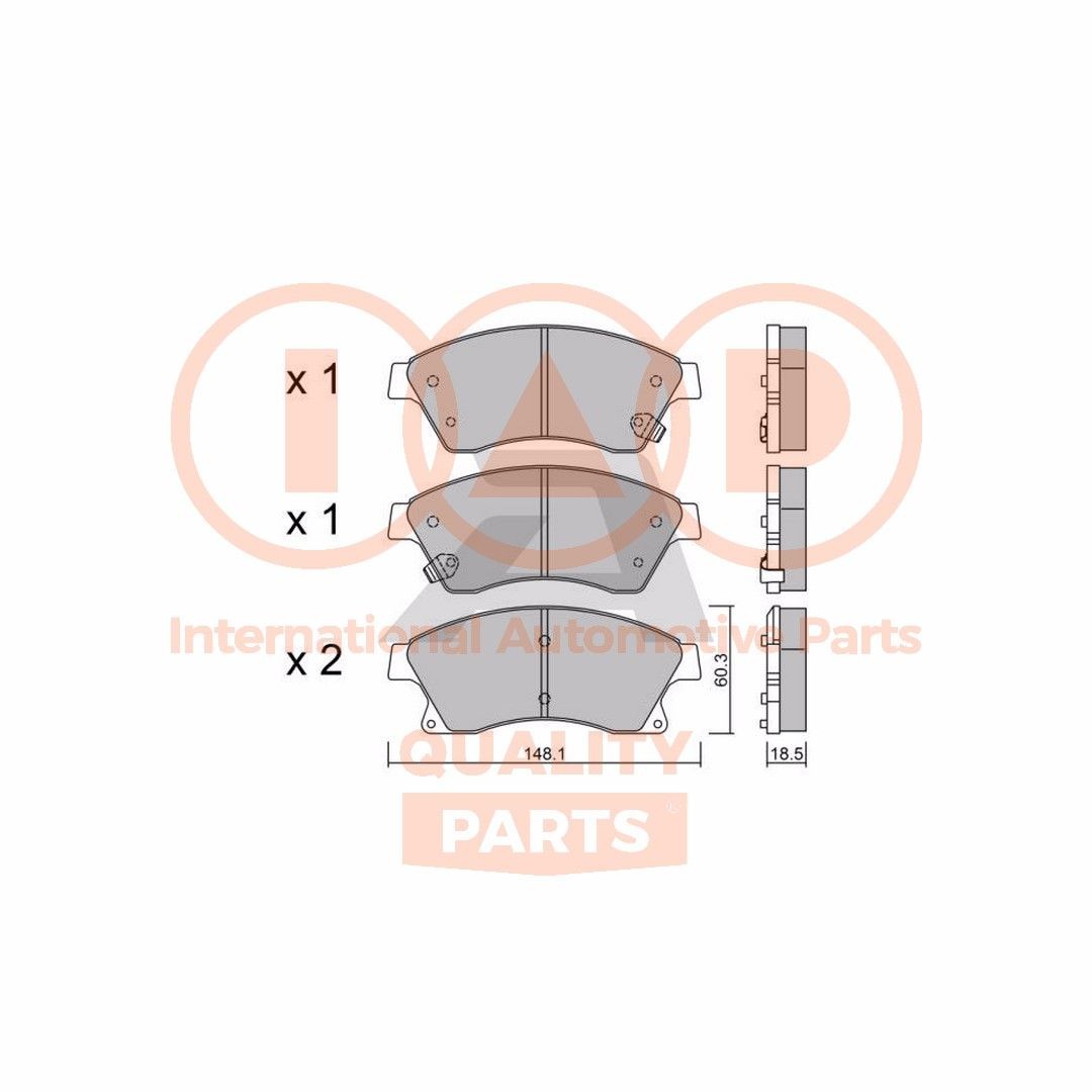IAP QUALITY PARTS Bromsbelägg 704-20100P CHEVROLET bromskloss IAP QUALITY PARTS 704-20100P