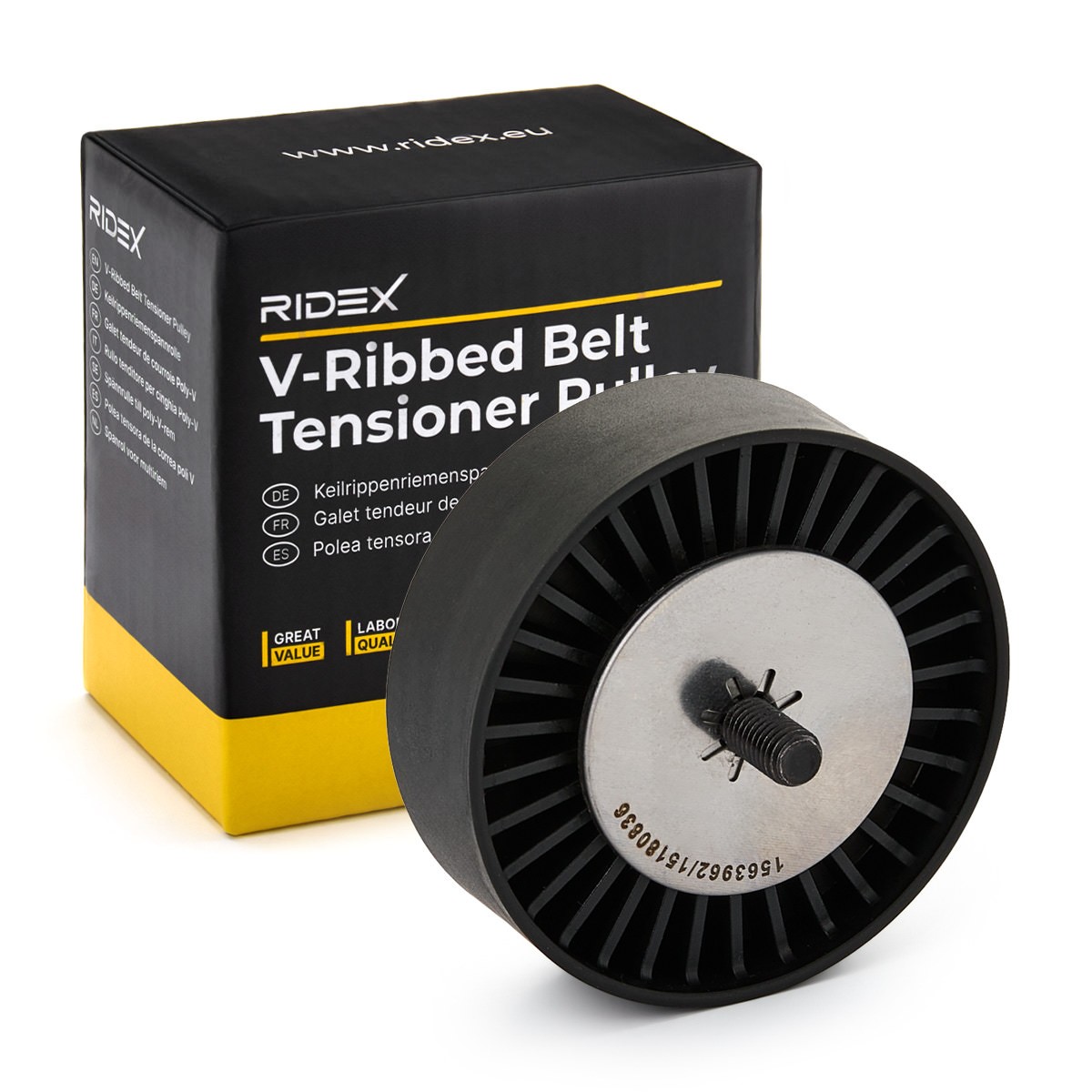 RIDEX Polia de desvio / de guia, correia trapezoidal estriada 312D0106 Polia de guia RIDEX Série 3 312D0106 baratos