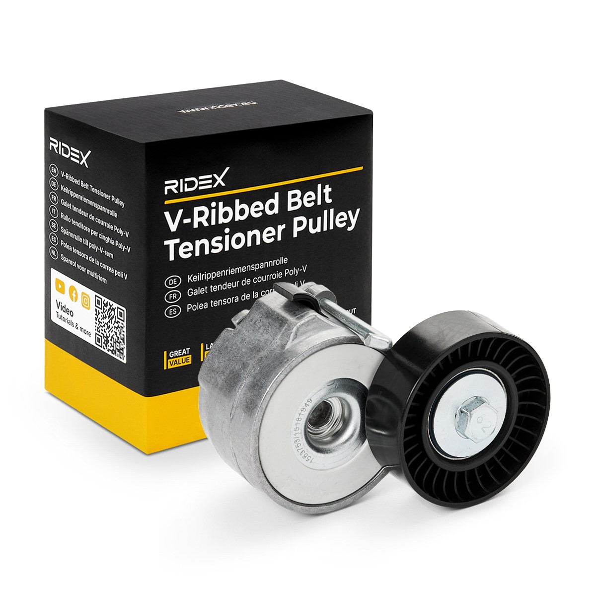 RIDEX Napinák rebrovaného klinového remeňa 541V0048 Napínacie rameno rebrovaného klinového remeňa RIDEX Fiat SEDICI 541V0048