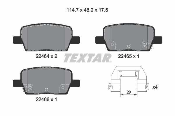 TEXTAR Plaquettes de frein 2246401 TEXTAR 2246401 Plaquettes de frein CADILLAC CT6 Berline 2.0 Turbo 276 CV 2021