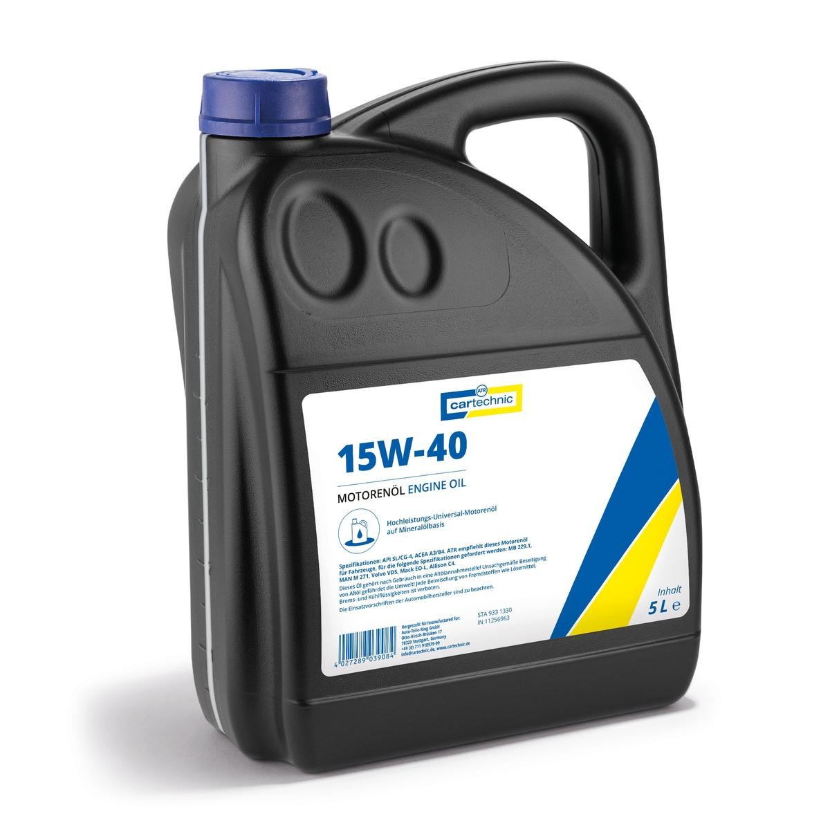 CARTECHNIC Motorolje 40 27289 03908 4 Motorolje CARTECHNIC C5 40 27289 03908 4 billige
