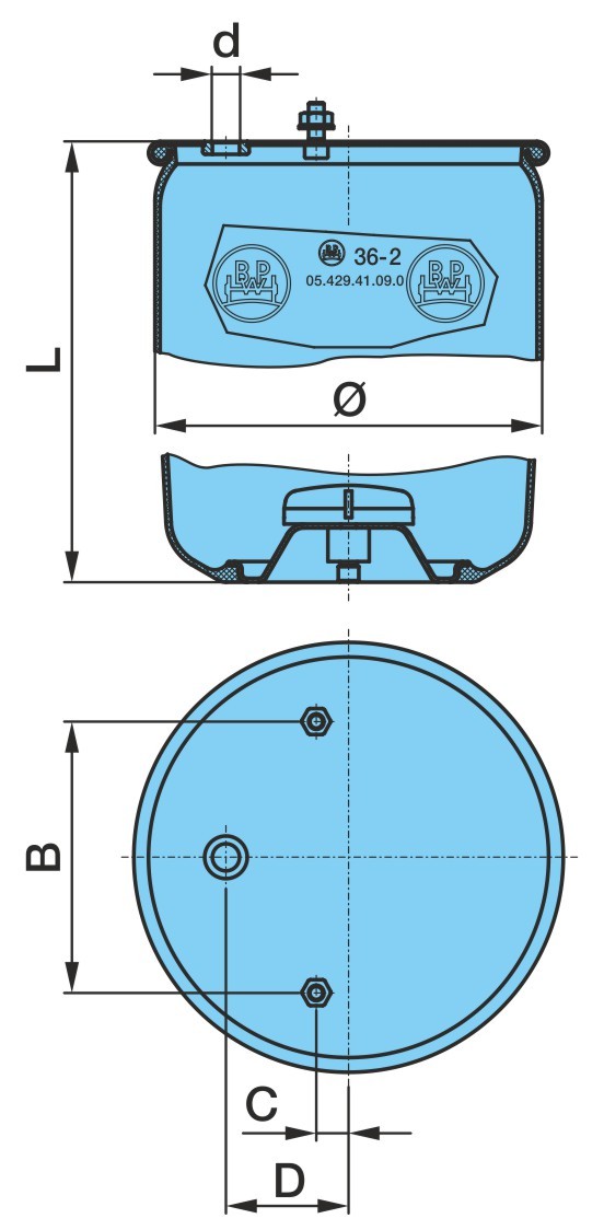 BPW Lõõts,õhkvedrustus 05.429.41.09.0 Õhkvedrustus BPW SCÉNIC 05.429.41.09.0 odav