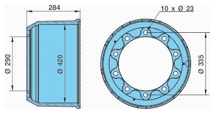 BPW Brake drum 03.109.77.43.0 PORSCHE 924 BPW brake drum 0310977430