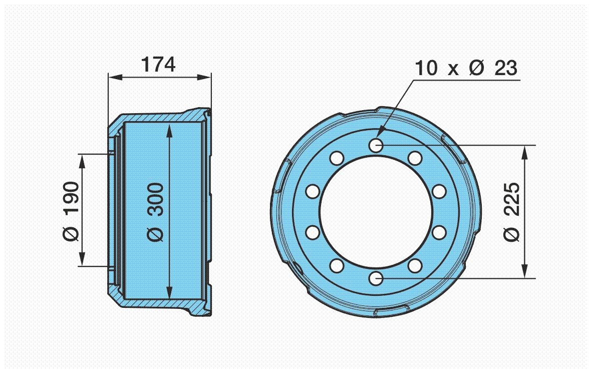 BPW Brake drum 03.109.44.04.0 Porsche 924 BPW brake drum 0310944040