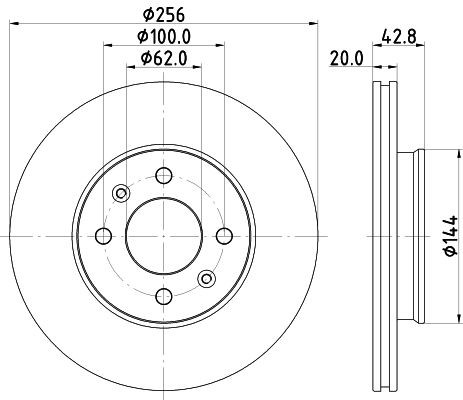 HELLA Disco freno 8DD 355 130-001 8DD 355 130-001 costo Dischi freno sportivi KIA RIO HELLA