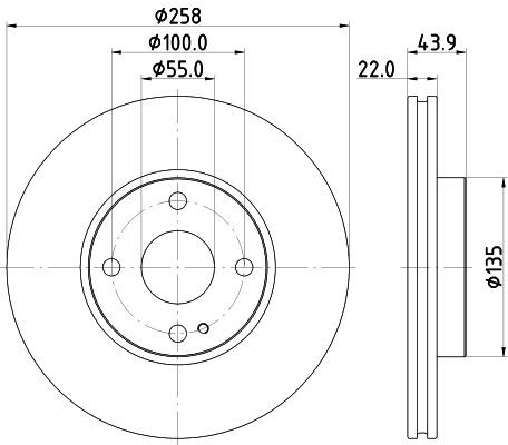 HELLA Bromsskiva 8DD 355 131-821 8DD 355 131-821 HELLA bromsskiva MAZDA 2