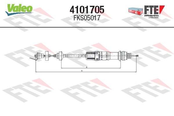 VALEO Koppelingskabel 4101705 4101705 Koppelingskabel PEUGEOT 508 VALEO