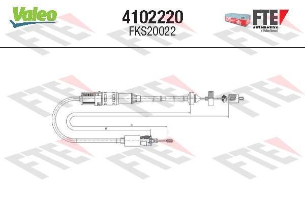 VALEO Kupplungsseil 4102220 Kupplungsseil VALEO Ford TAUNUS 4102220