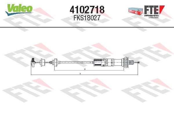 VALEO Koppelingskabel 4102718 4102718 Koppelingskabel PEUGEOT 508 VALEO