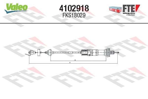 VALEO Koppelingskabel 4102918 4102918 Koppelingskabel PEUGEOT 508 VALEO