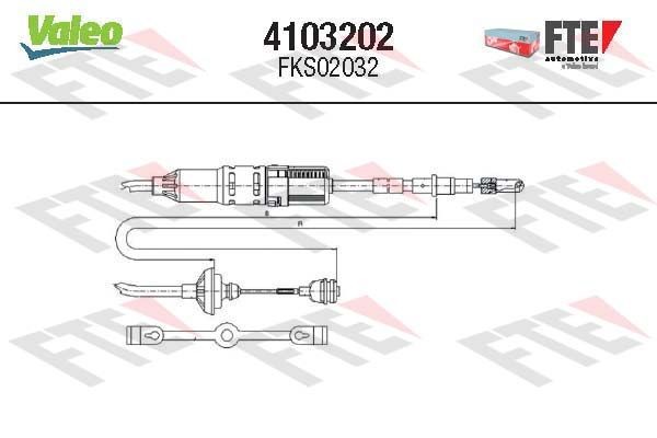 VALEO Clutchkabel 4103202 4103202 Clutchwire VALEO FORD TAUNUS