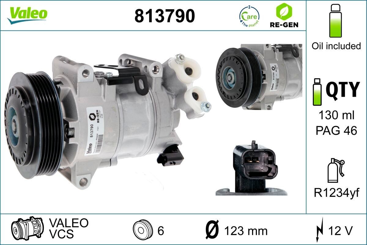 VALEO Klimakompressor 813790 813790 AC kompressor VALEO PEUGEOT 508