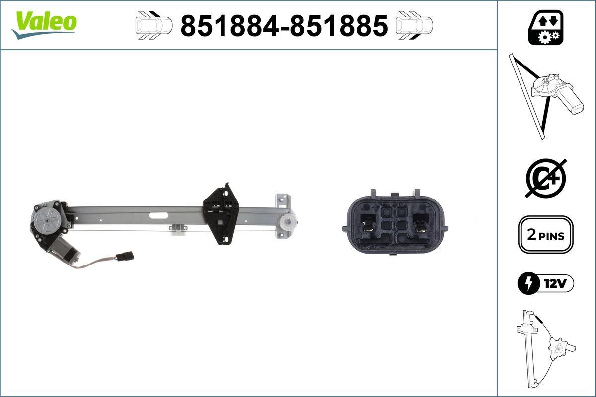 VALEO Window regulator 851884 VALEO 851884 Honda Accord 5 Coupe window mechanism replacement