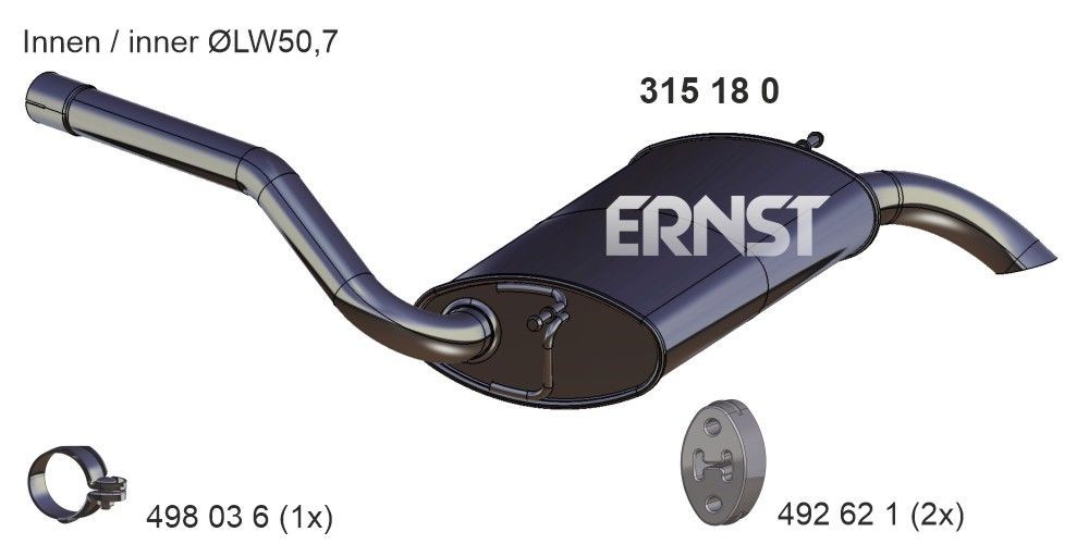 ERNST Marmitta 315180 315180 Marmitta posteriore FORD FOCUS ERNST costo