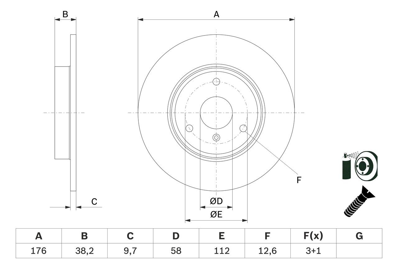Disque de frein BOSCH 0 986 479 E74 BOSCH 0 986 479 E74 Disques de frein SMART CITY-COUPE 2002
