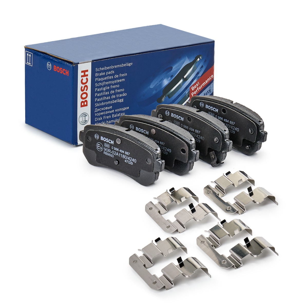 BOSCH Remblokken 0 986 494 887 Remblokkenset voor schijfrem BOSCH CERATO 0 986 494 887 goedkoop