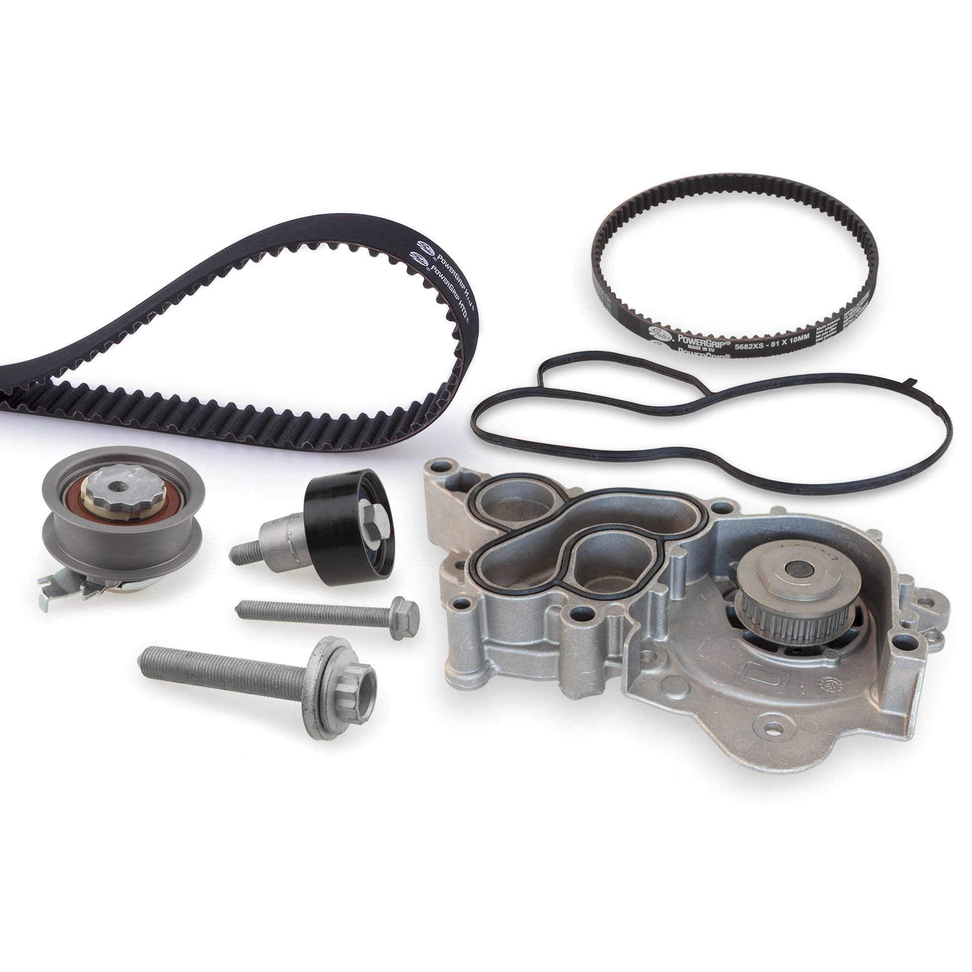 Tandremssæt med vandpumpe GATES KP15680XS-2 GATES PowerGrip KP15680XS-2 Vandpumpe + tandremssæt VW GOLF 2020