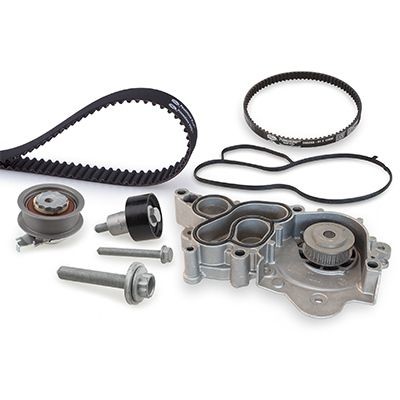 Tandremssæt med vandpumpe GATES KP25680XS-1 GATES PowerGrip KP25680XS-1 Vandpumpe + tandremssæt VW GOLF 2020