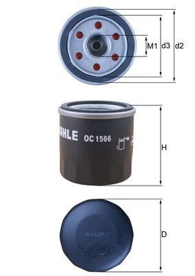 KNECHT Oljefilter OC 1566 OC 1566 KNECHT motoroljefilter Hyundai GETZ