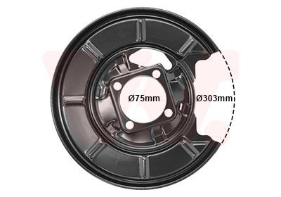 Έλασμα πιτσιλίσματος, δισκόπλακα VAN WEZEL 3017374 VAN WEZEL 3017374 Λαμαρινένιο προστατευτικό πίσω αριστερά δεξιά Mercedes-Benz B-class 2007