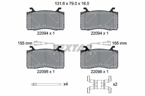 TEXTAR Jarrupalat, levyjarru 2209401 2209401 TEXTAR Kilpajarrupalat Alfa Romeo 145 hinta