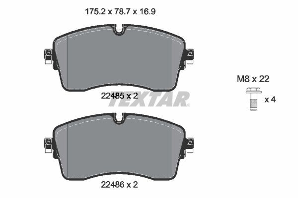 TEXTAR Bremseklosser 2248501 2248501 Sportsbremseklosser TEXTAR LAND ROVER DISCOVERY