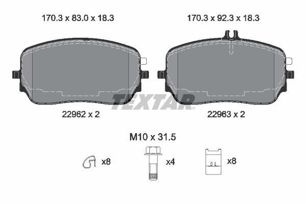 TEXTAR Brake pad set 2296201 TEXTAR 2296201 genuine MERCEDES-BENZ GLE Coupe (C167) racing brake pads price