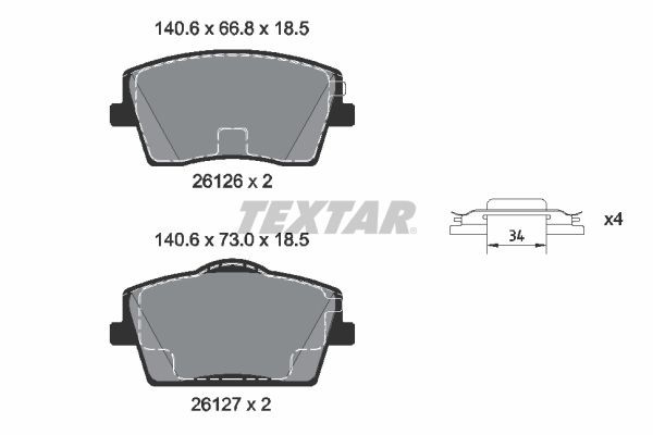TEXTAR Τακάκια φρένων 2612601 Αγωνιστικά τακάκια TEXTAR XC 90 2612601 φθηνά