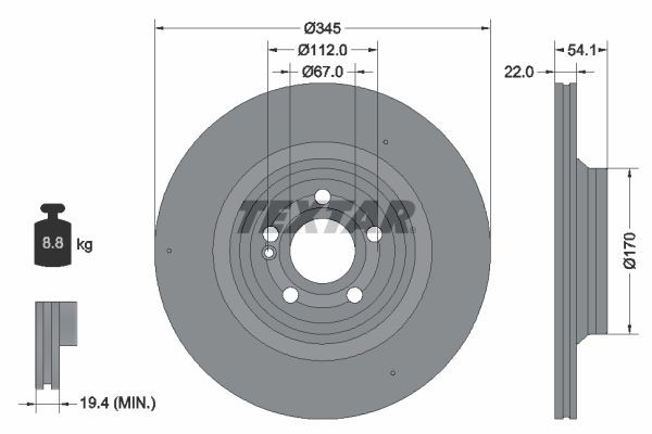 Bremseskive TEXTAR 92307005 TEXTAR 92307005: Bremseskiver Mercedes GLE 2022
