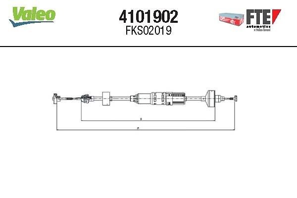 FTE Lanko ovládania spojky 4101902 Spojkové lanko FTE Ford MONDEO 4101902
