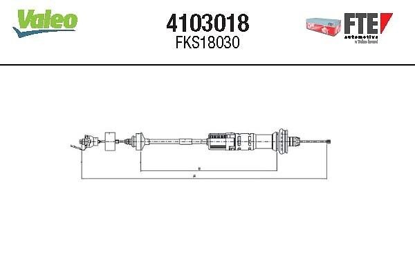 FTE Koppelingskabel 4103018 4103018 Koppelingskabel MAZDA 323 FTE
