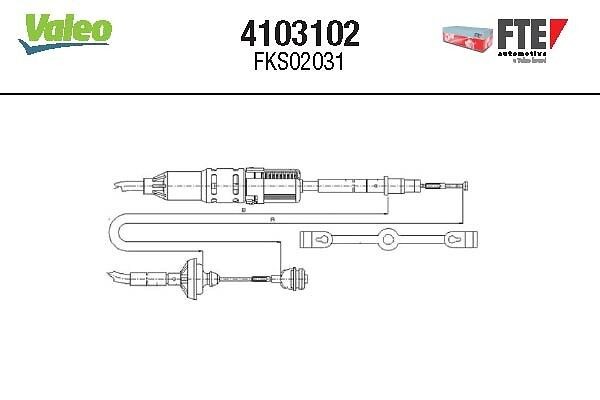 FTE Lanko ovládania spojky 4103102 4103102 Spojkové lanko FORD MONDEO FTE