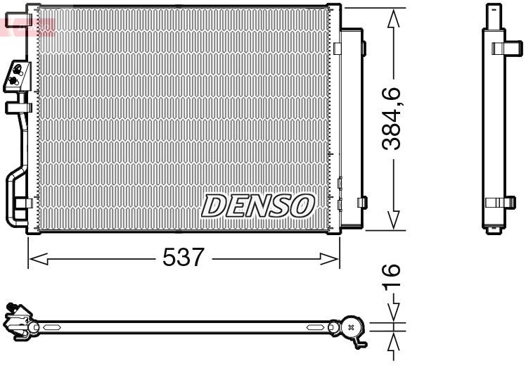 DENSO Lauhdutin, ilmastointilaite DCN41021 DCN41021 DENSO Lauhdutin HYUNDAI i30