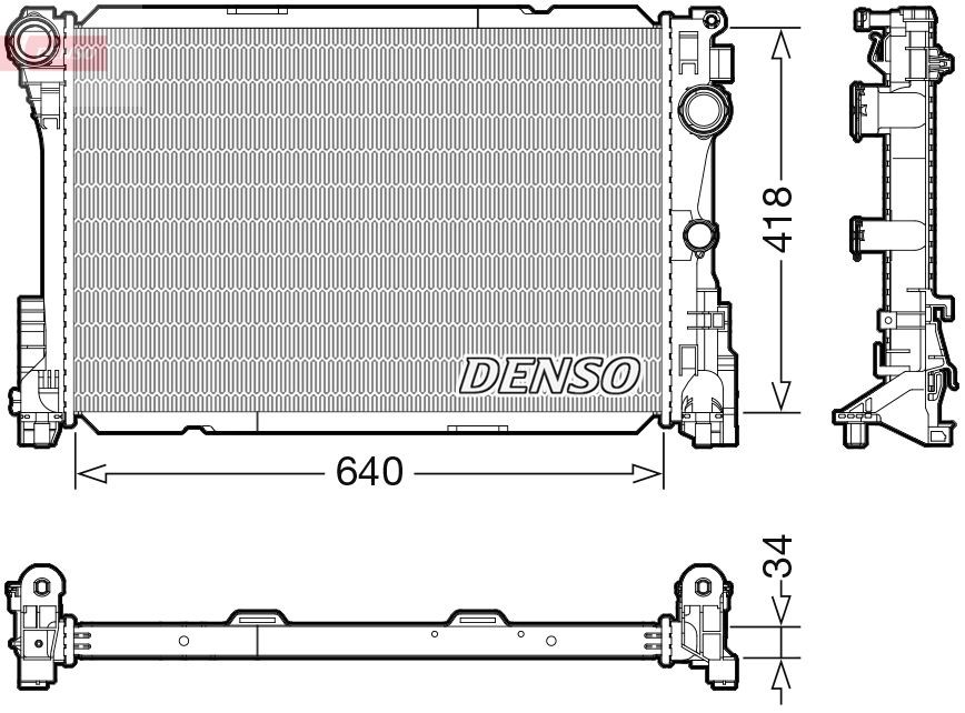 DENSO Radiateur du moteur DRM17115 Radiateur de refroidissement moteur DENSO Classe E DRM17115 pas cher