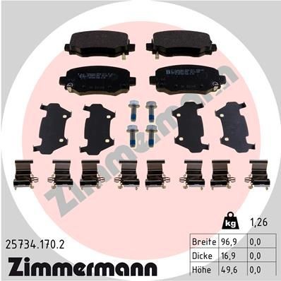 ZIMMERMANN Piduriklotsid 25734.170.2 Piduriklots ZIMMERMANN VOYAGER 25734.170.2 odav