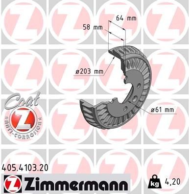ZIMMERMANN Bromstrumma 405.4103.20 405.4103.20 Bromstrumma ZIMMERMANN MERCEDES-BENZ GL