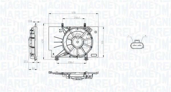 MAGNETI MARELLI Radiatora ventilators 069422734010 Radiatora ventilators SAAB MAGNETI MARELLI 069422734010