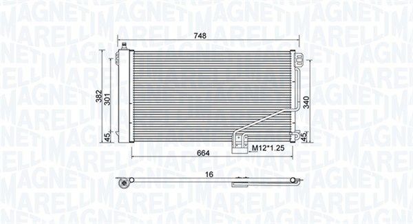 MAGNETI MARELLI Kondensator, klimaanlegg 350203738000 350203738000 AC kondensator MAGNETI MARELLI MERCEDES-BENZ B-Klasse