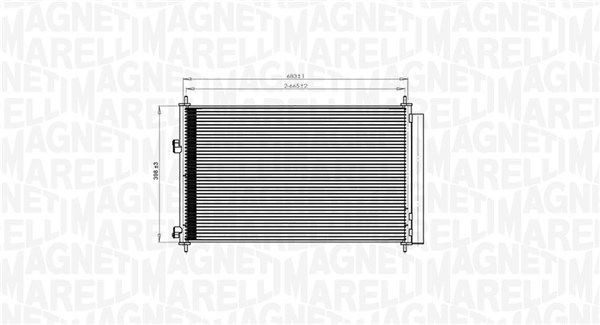 Kondensor, klimatanläggning MAGNETI MARELLI 350203742000 MAGNETI MARELLI 350203742000: Kondensor Toyota PREVIA 2000